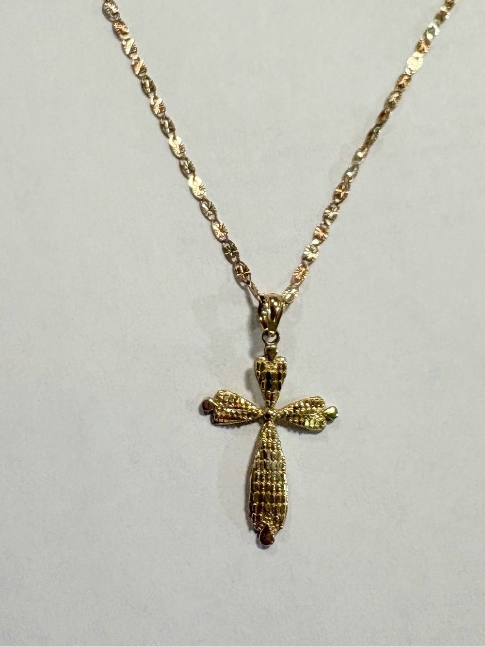 Real 10k gold Cross Pendant Necklace - Women Jewelry